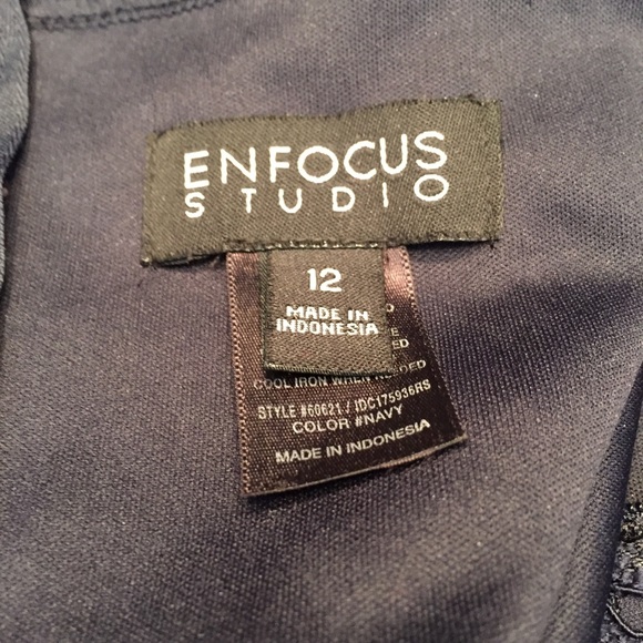 EnFocus Studio Dress Lace Navy Zip Up 12 - Picture 7 of 8